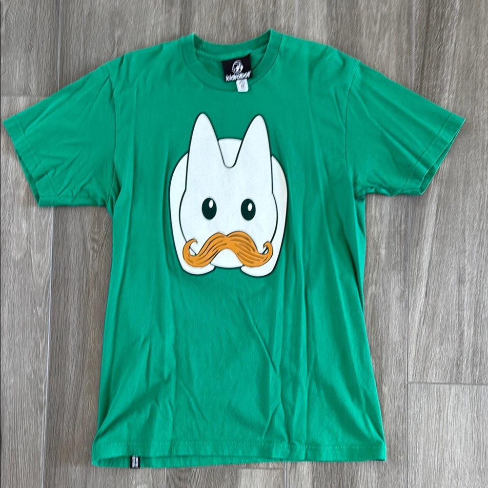 Kid robot Green Short Sleeve Tee Bunny Stache